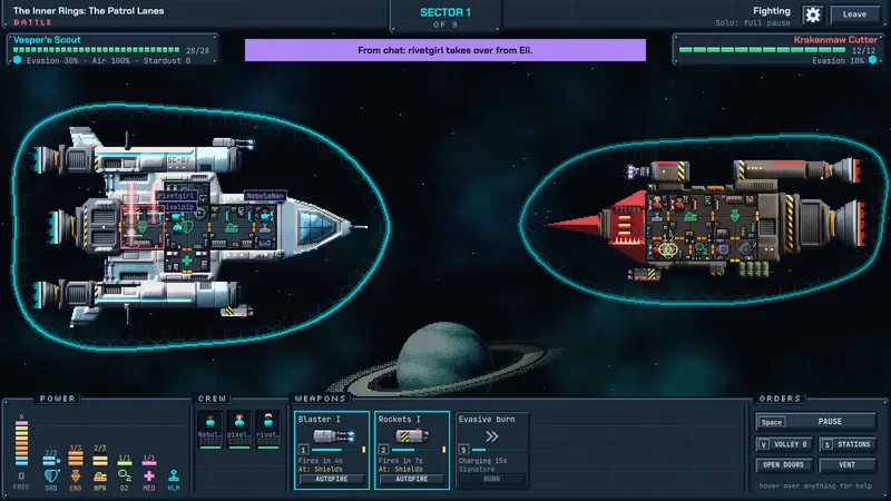 Twitch chat viewers crewing a ship